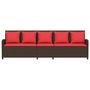 Voir la diapositive 4 : VIDAXL Canape de jardin avec coussins 5 places brun resine tressee