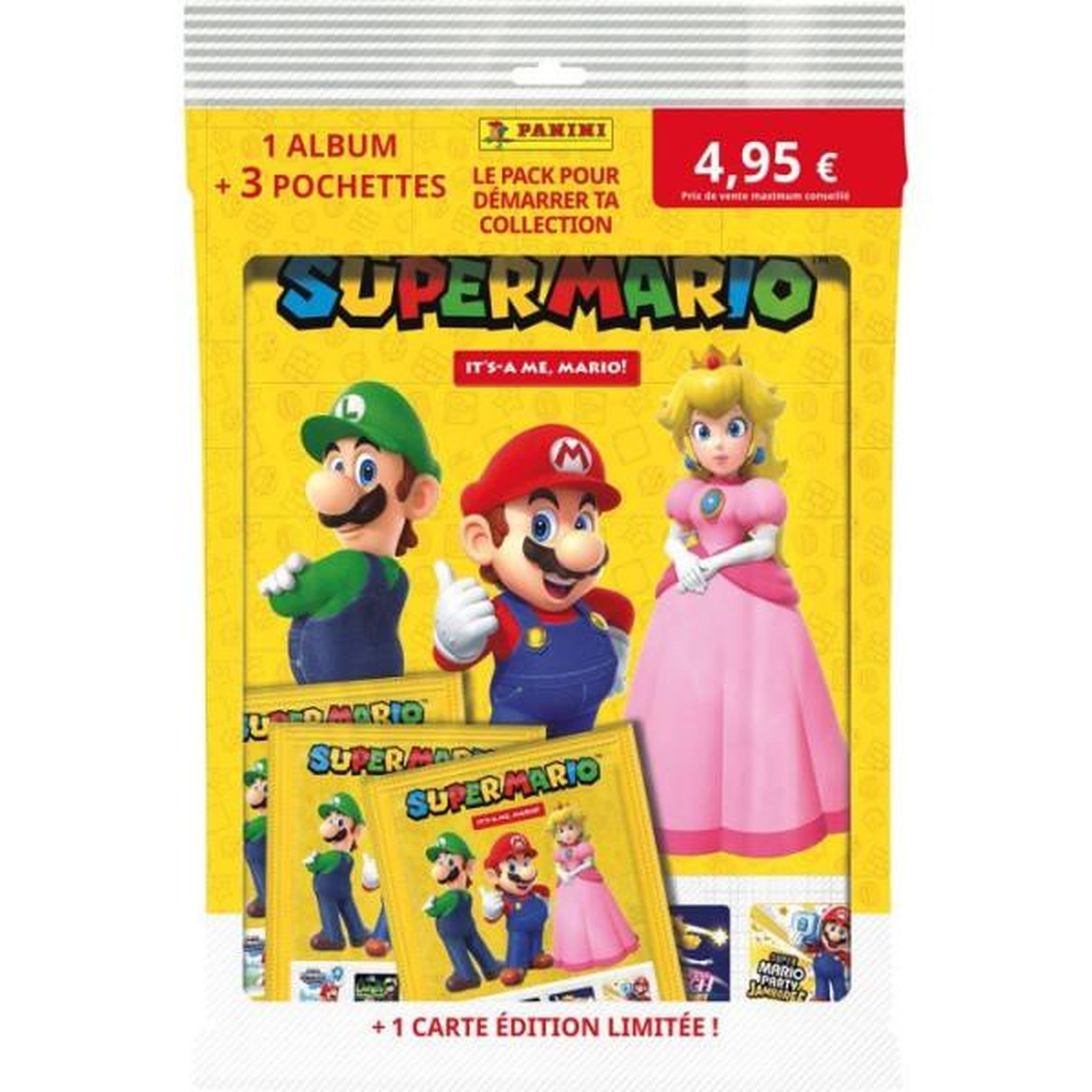 Panini Carte à collectionner Panini Super Mario 2 Album + 3 pochettes + Carte EL