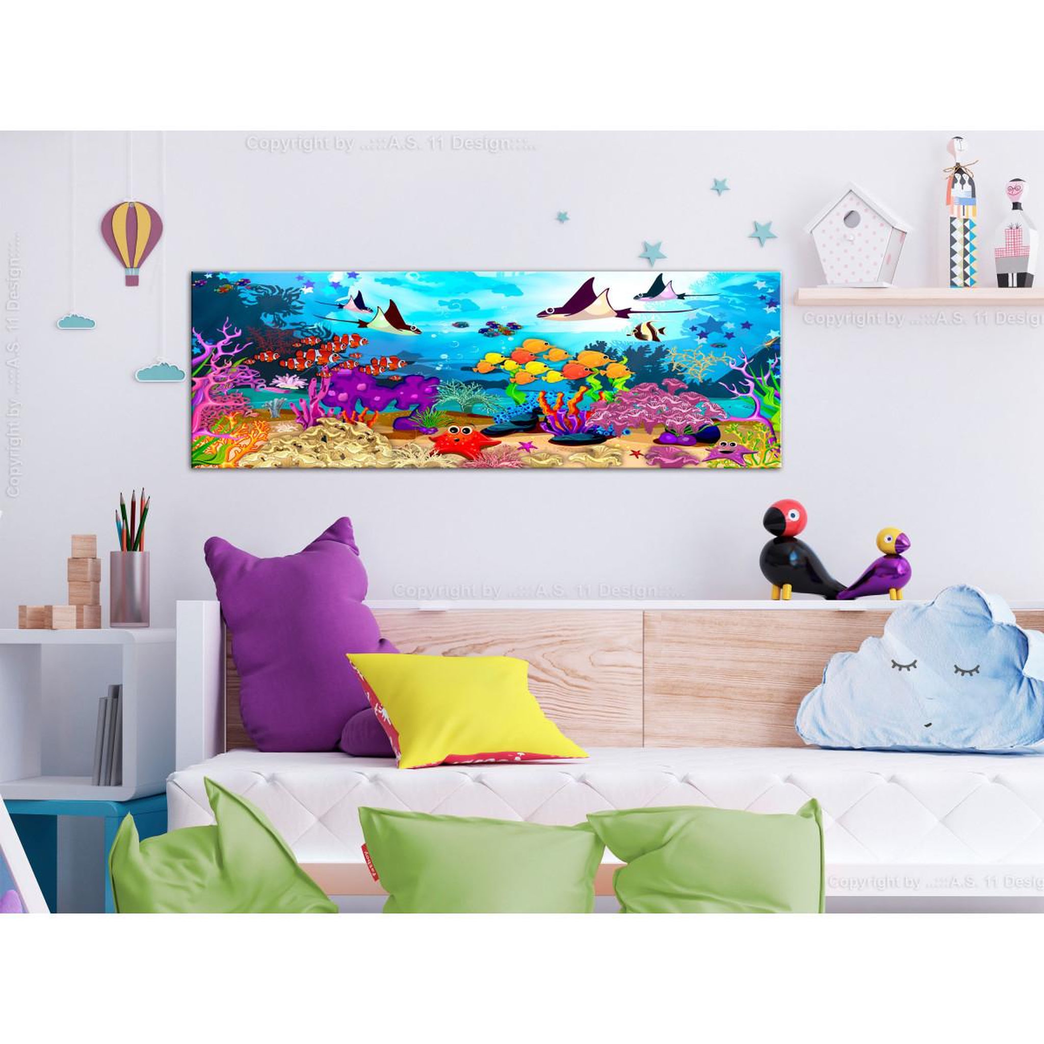 Voir la diapositive 2 : Paris Prix Tableau Imprimé  Underwater Fun Narrow