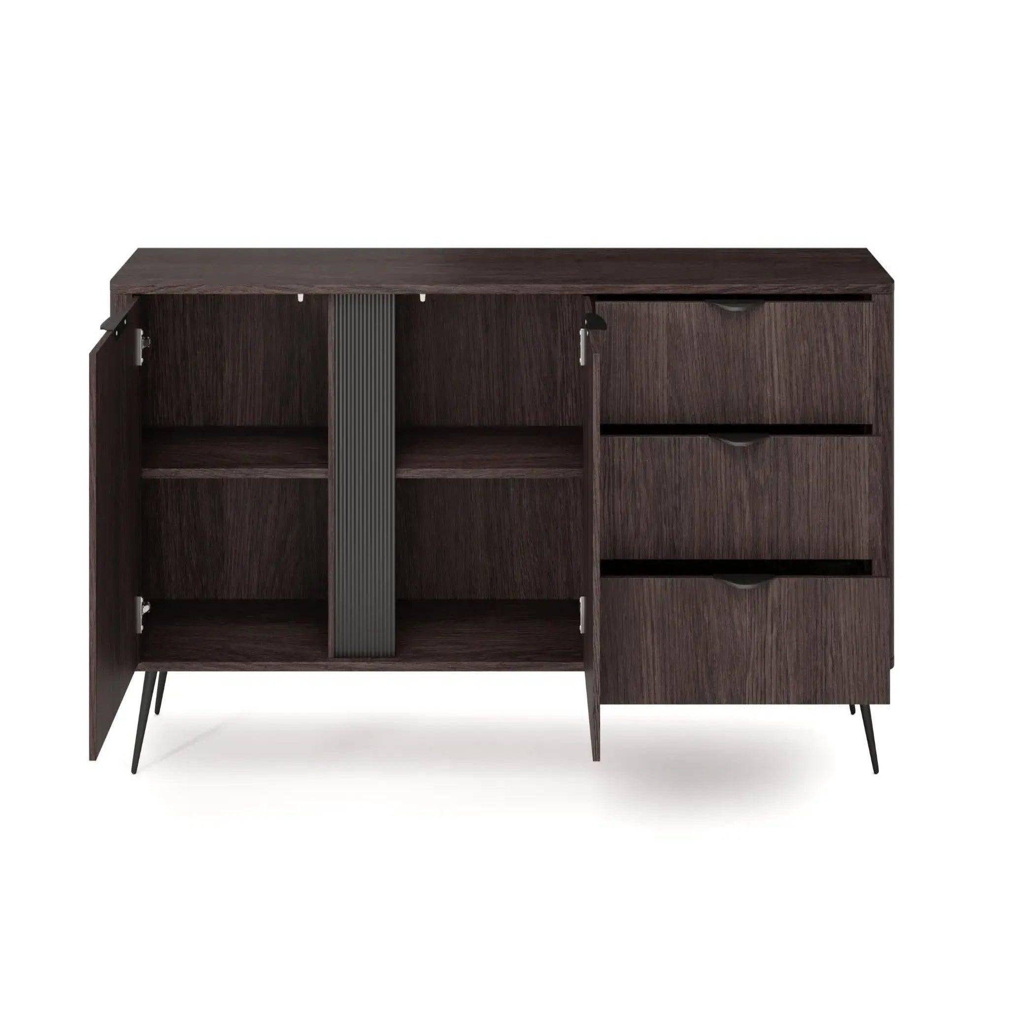CASANOVA PARIS SELENA - Buffet 2 portes 195cmbois de chêne - Chêne foncé