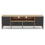 Voir la diapositive 1 : BEST MOBILIER Tribeca - meuble tv - effet bois et métal noir - 2 portes et 2 tiroirs - 200 cm