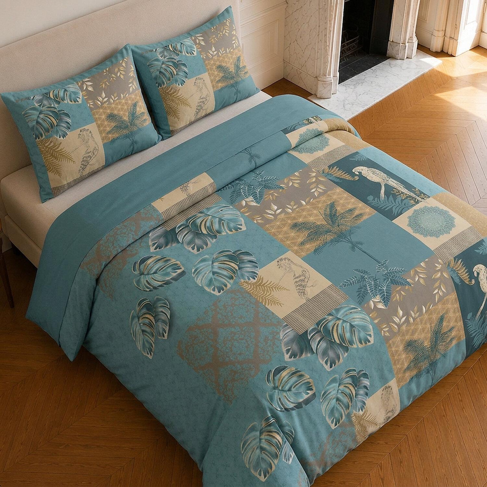 Voir la diapositive 4 : Home collection Parure housse de couette imprimée 100% microfibre - suriname - 220x240 cm