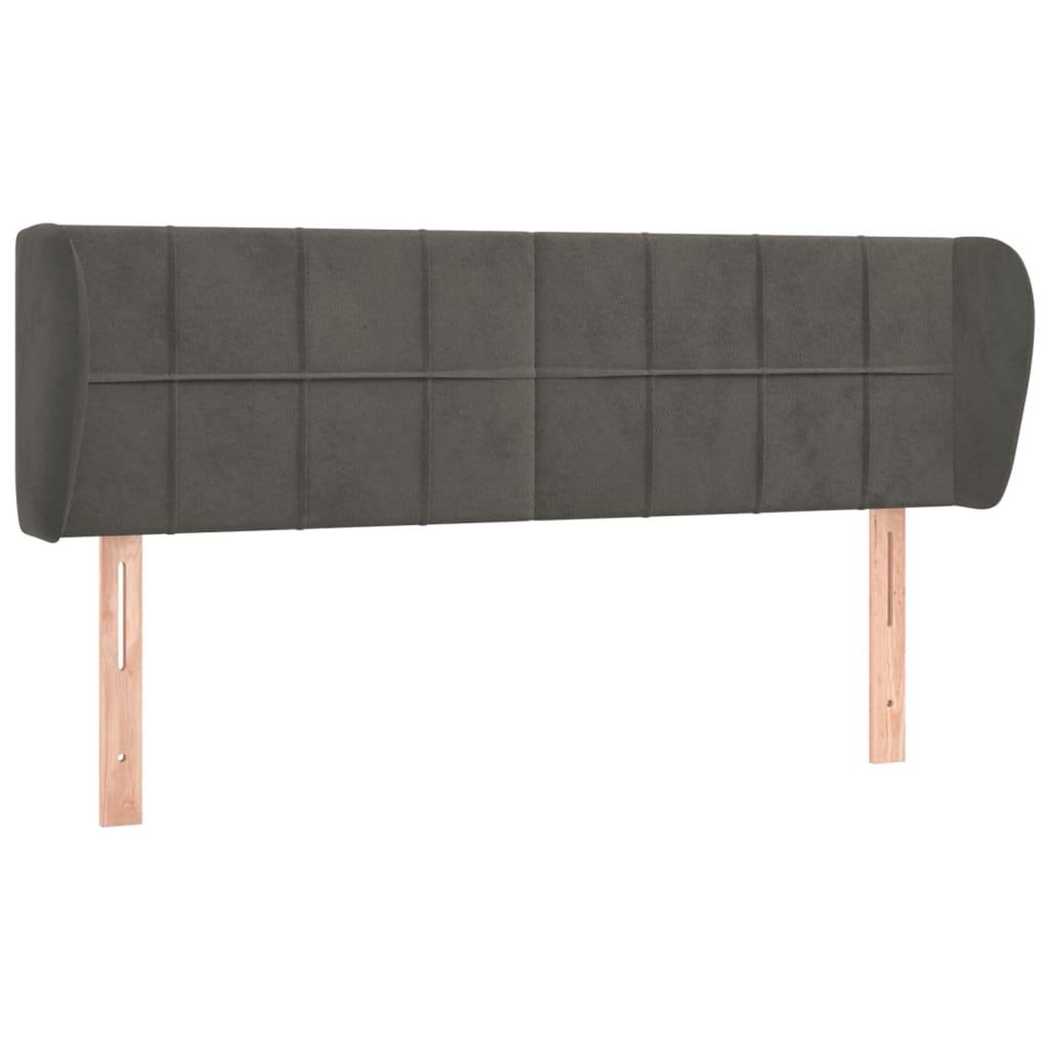 Voir la diapositive 2 : VIDAXL Tete de lit avec oreilles Gris fonce 147x23x78/88 cm Velours