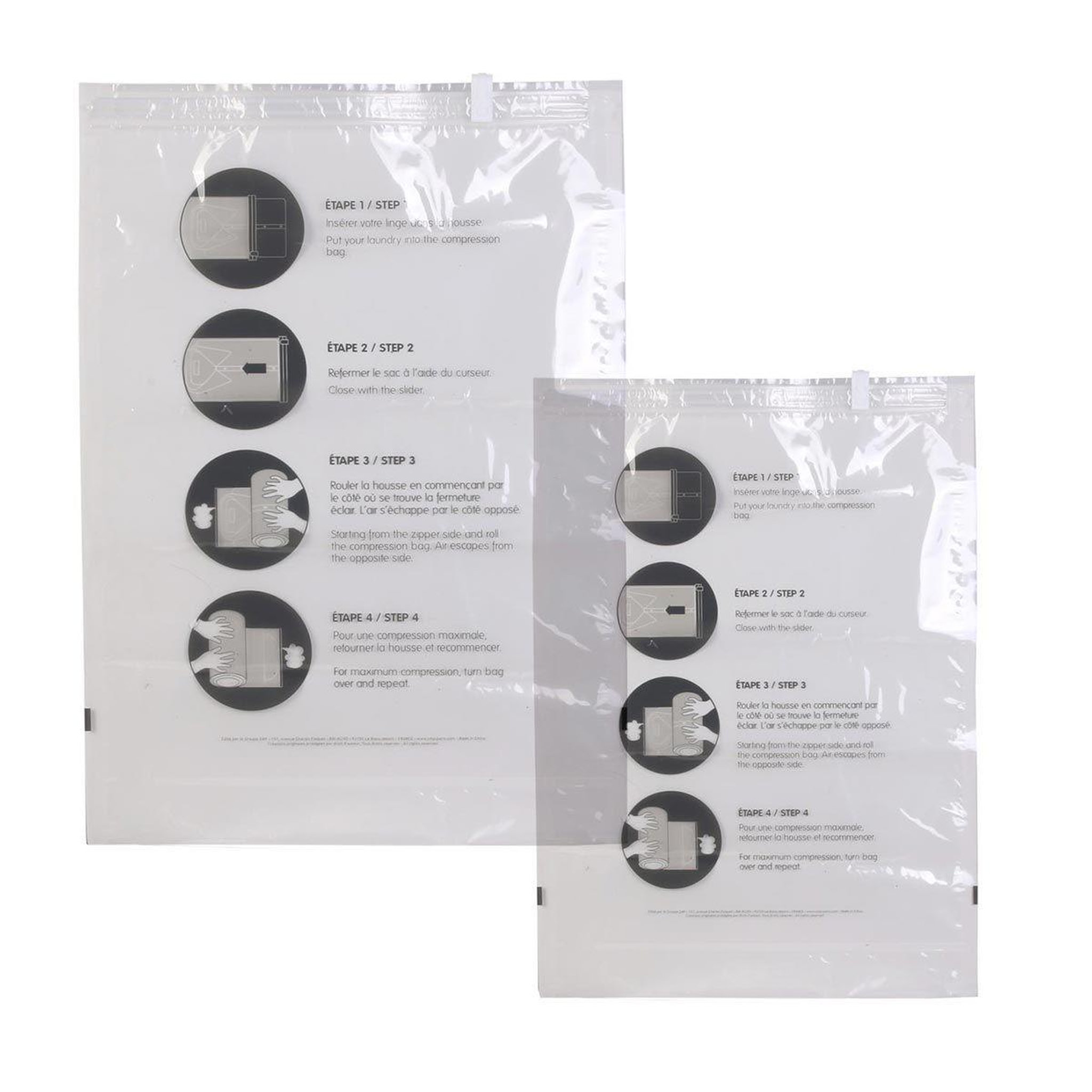 Paris Prix Lot de 2 Housses Vide Air  Transport  40x60cm Transparent