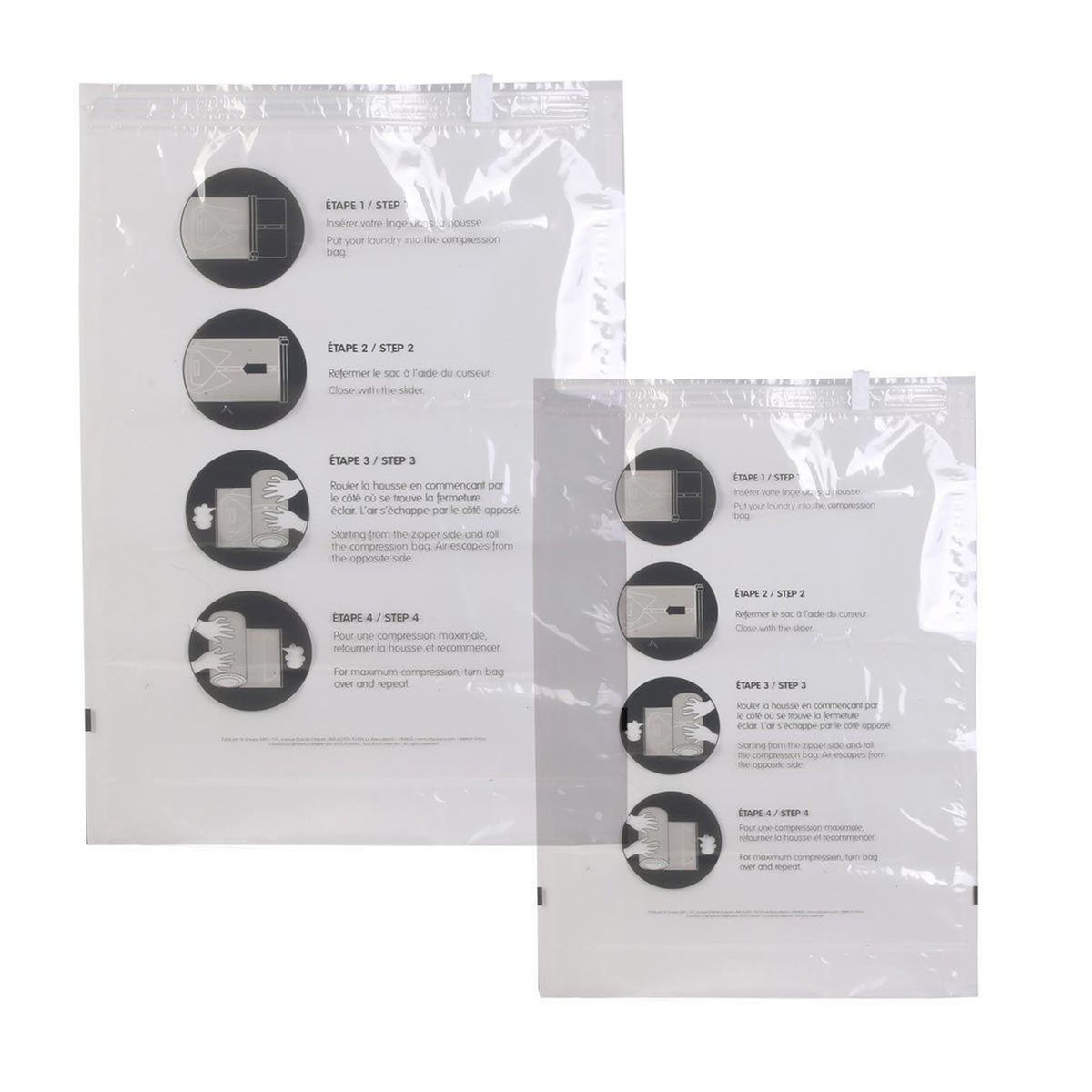 Paris Prix Lot de 2 Housses Vide Air  Transport  40x60cm Transparent