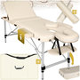Voir la diapositive 1 : tectake Table de massage portable pliante à 3 zones largeur 60 cm et rembourrage de 5 cm beige