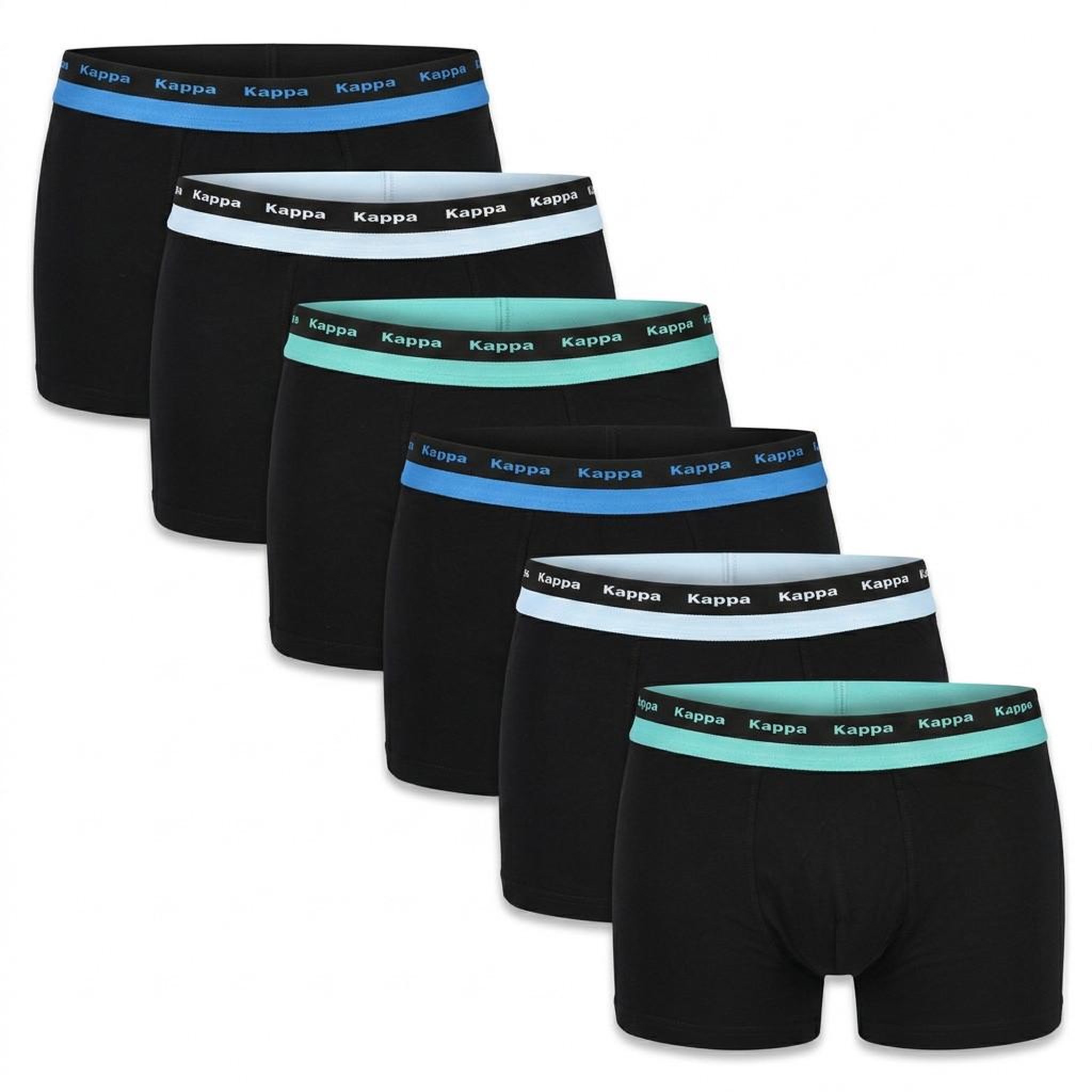 KAPPA KAPPA Boxers Homme Lot de 6, Coton, Ceinture Élastique Siglée Kappa. Coloris disponibles : Noir