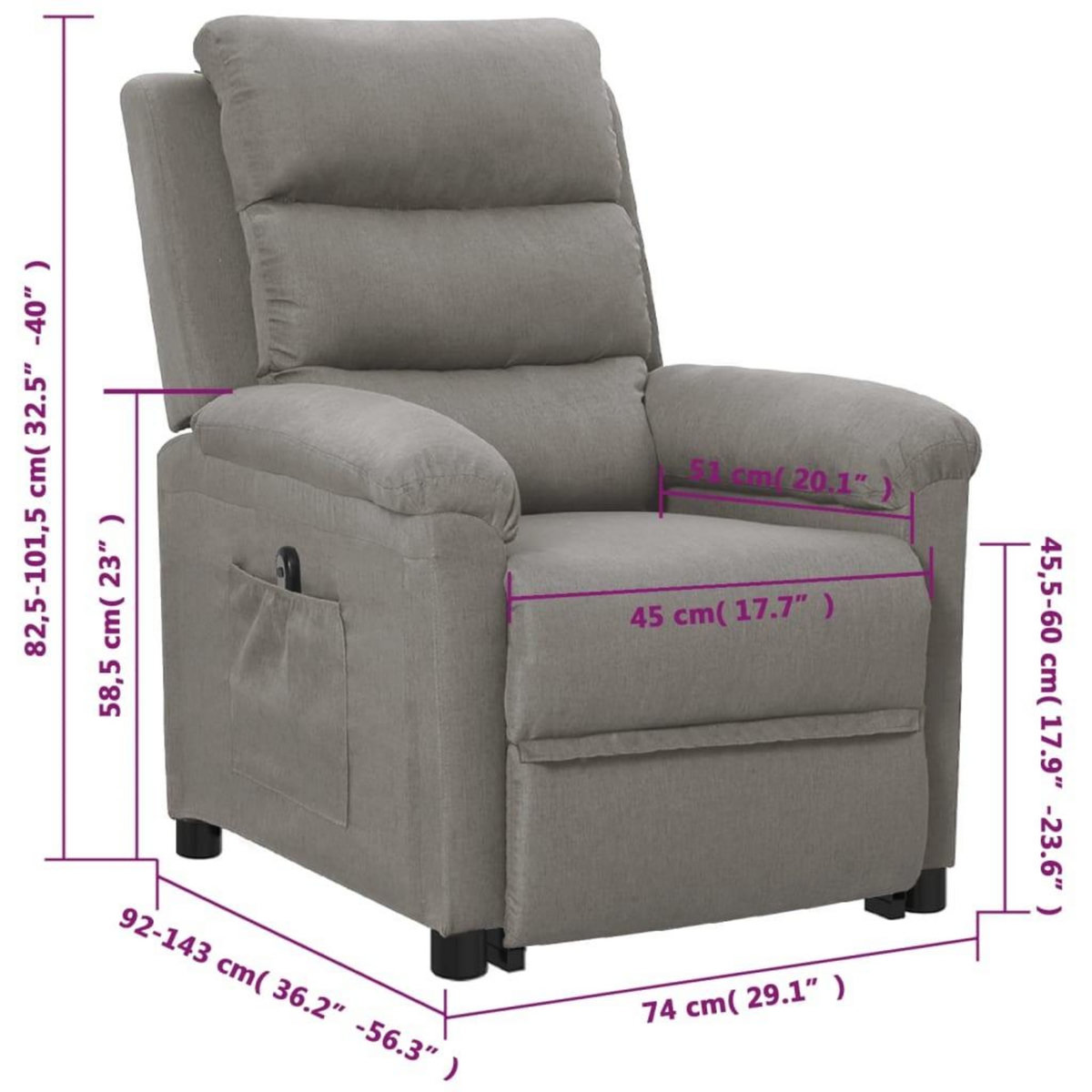VIDAXL Fauteuil Gris clair Tissu