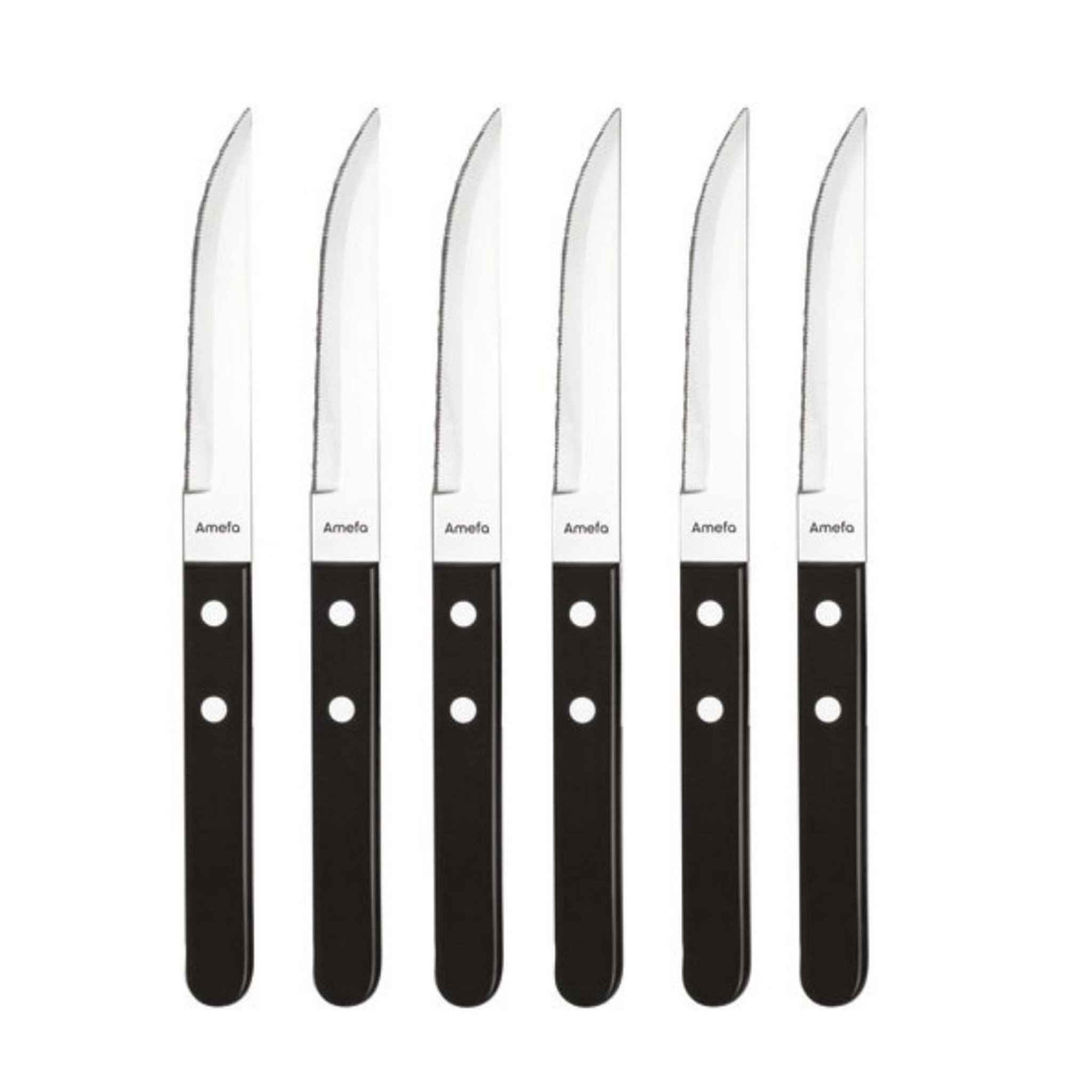Amefa Coffret 6 couteaux à steak / pizza noir - 700000MB02BR1