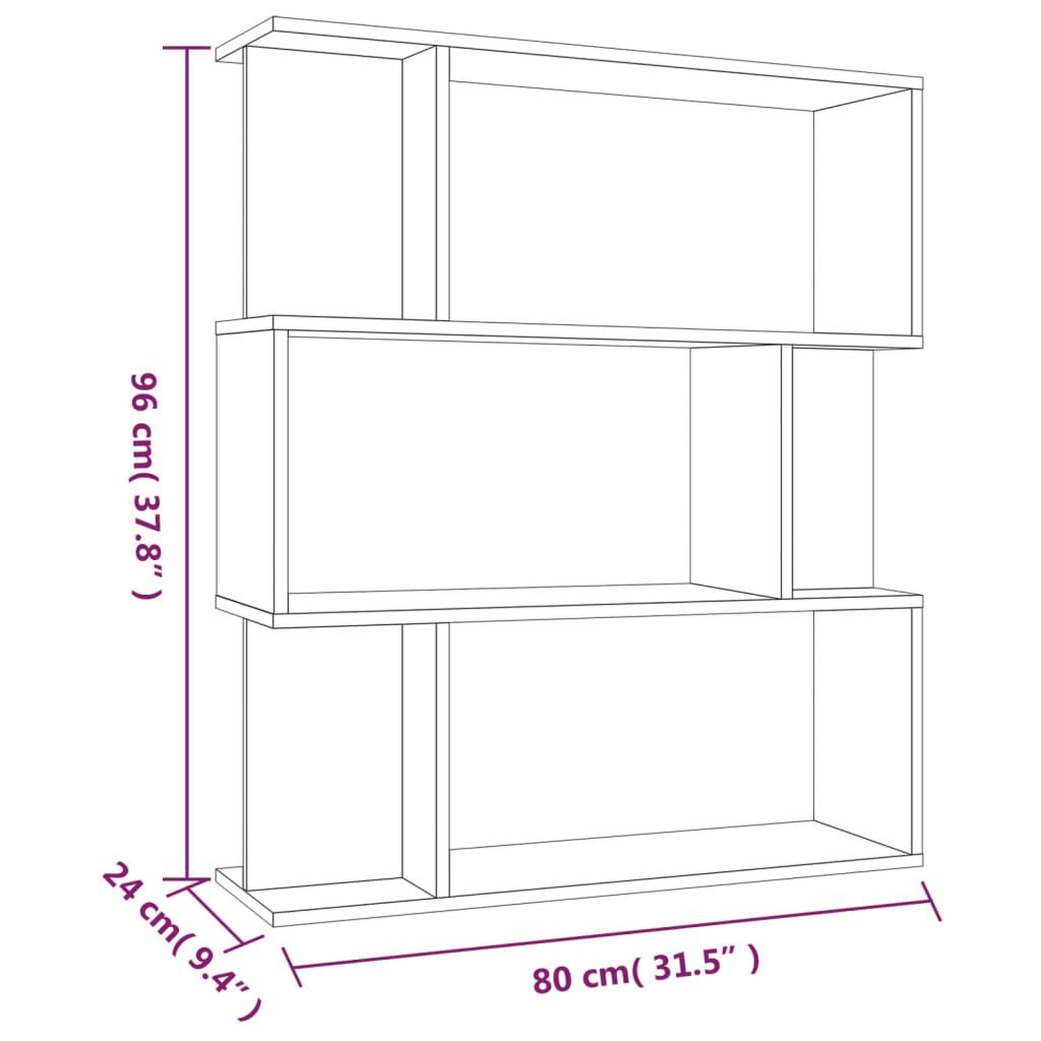 Voir la diapositive 6 : VIDAXL Bibliotheque/Cloison Sonoma gris 80x24x96 cm Bois d'ingenierie