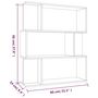 Voir la diapositive 6 : VIDAXL Bibliotheque/Cloison Sonoma gris 80x24x96 cm Bois d'ingenierie
