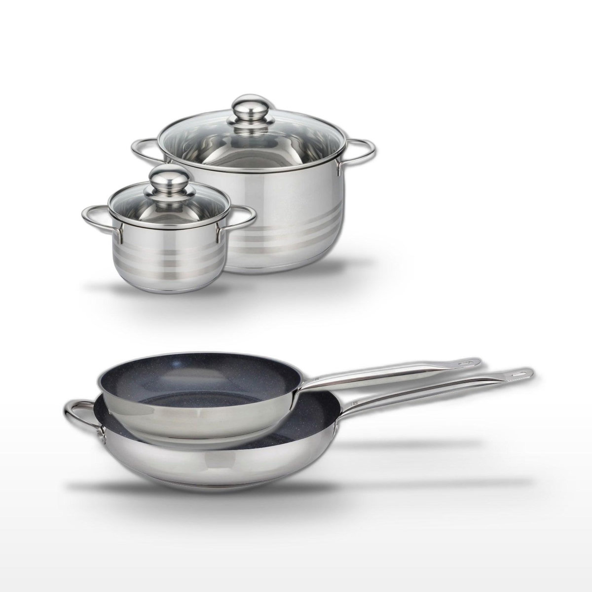 ELO Lot 2 Poêles 28/32cm & 2 Faitouts 14/24cm Elo Profi Therm Platinum