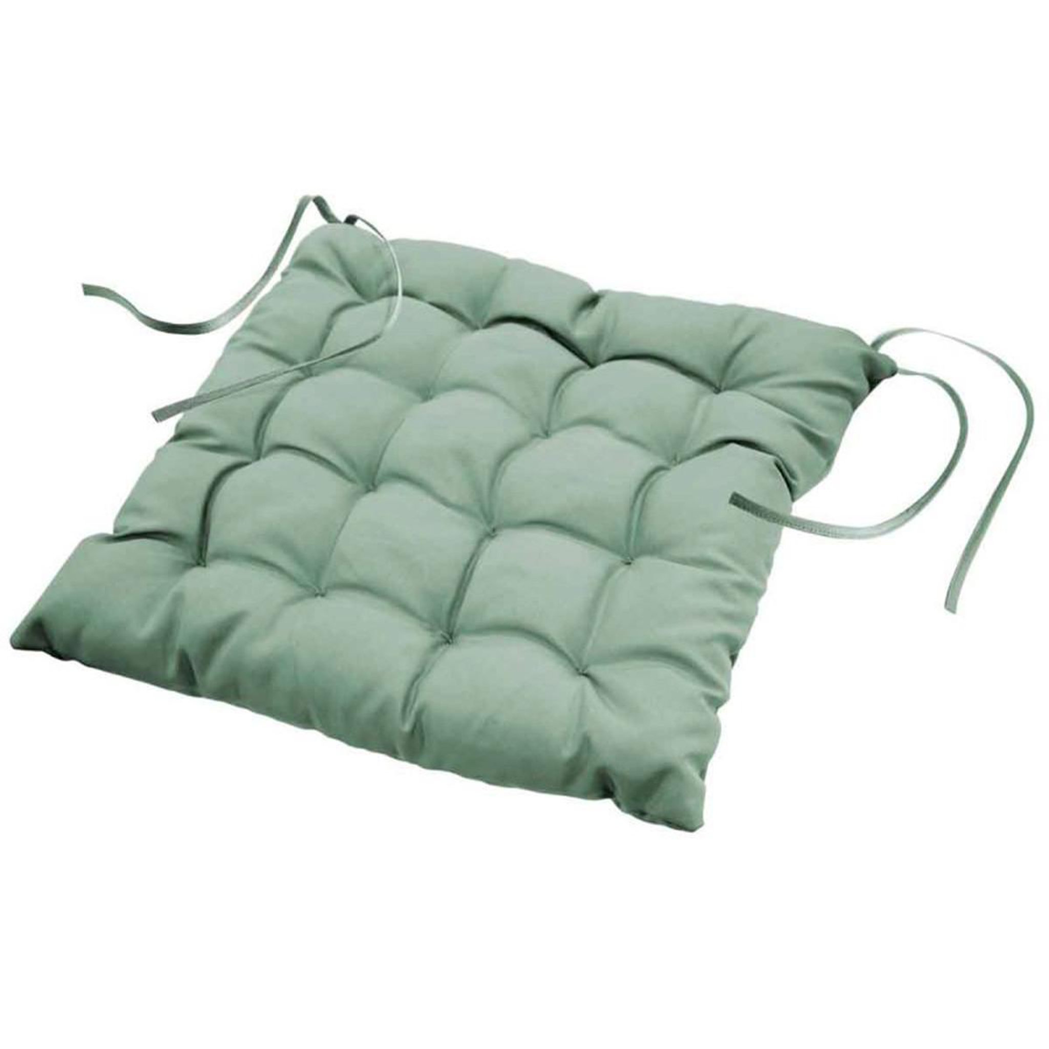 Douceur d'Intérieur Galette de chaise matelassée  essentiel  40x40cm sauge