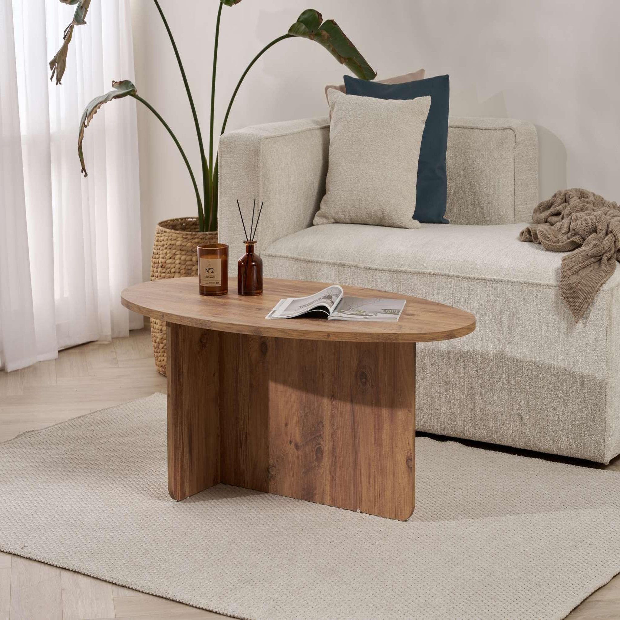 Voir la diapositive 3 : Habitat et Jardin Table basse en bois  orba  - 120 x 65 x 40 cm - pin atlantique