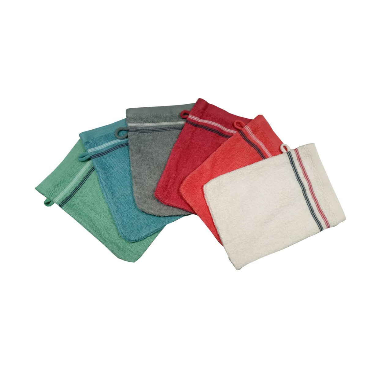 ACTUEL Lot de 2 gants de toilette unis en coton 360 g/M² FANCY