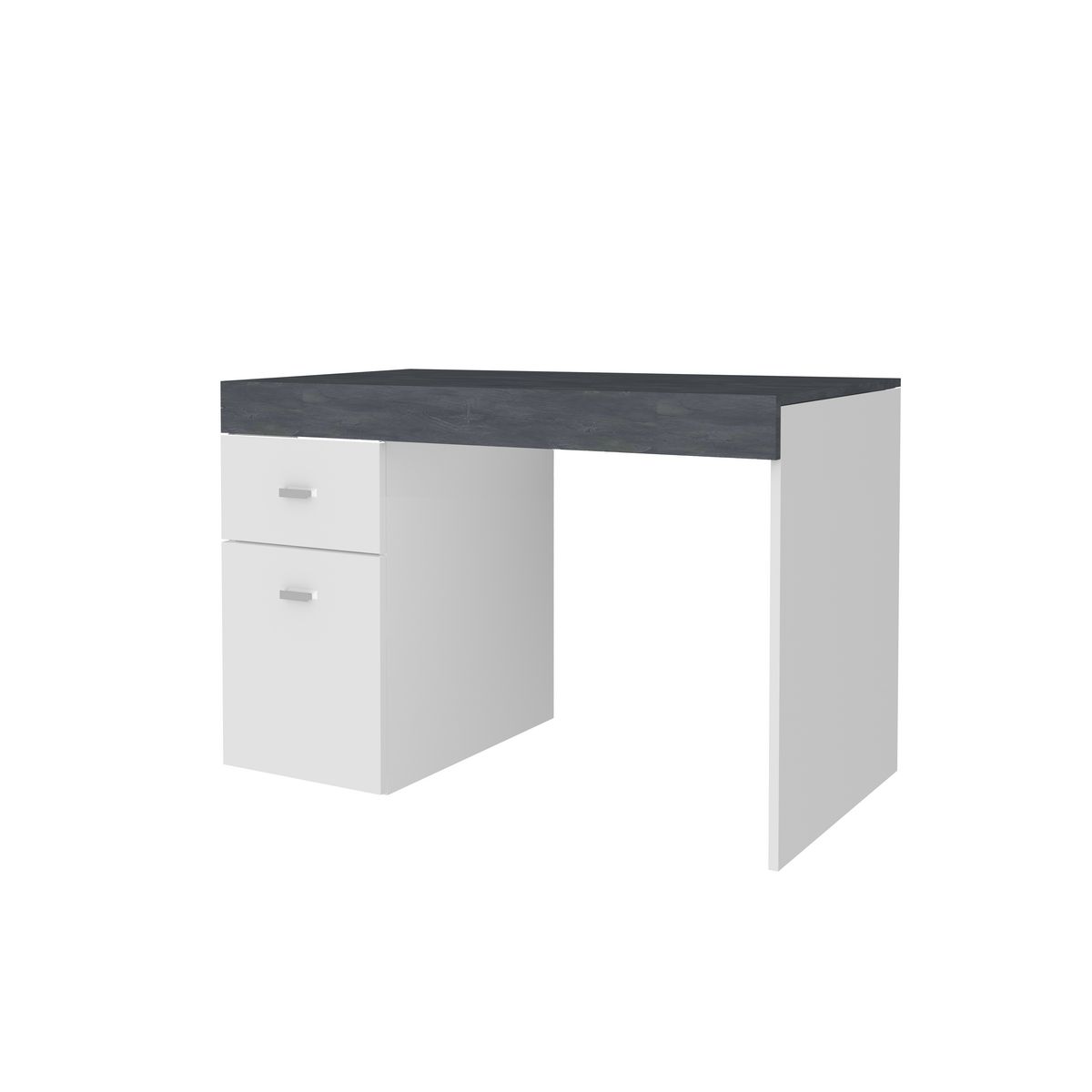 Bureau 1 porte 1 tiroir avec plateau coulissant et rangement 100 cm TAVIANO