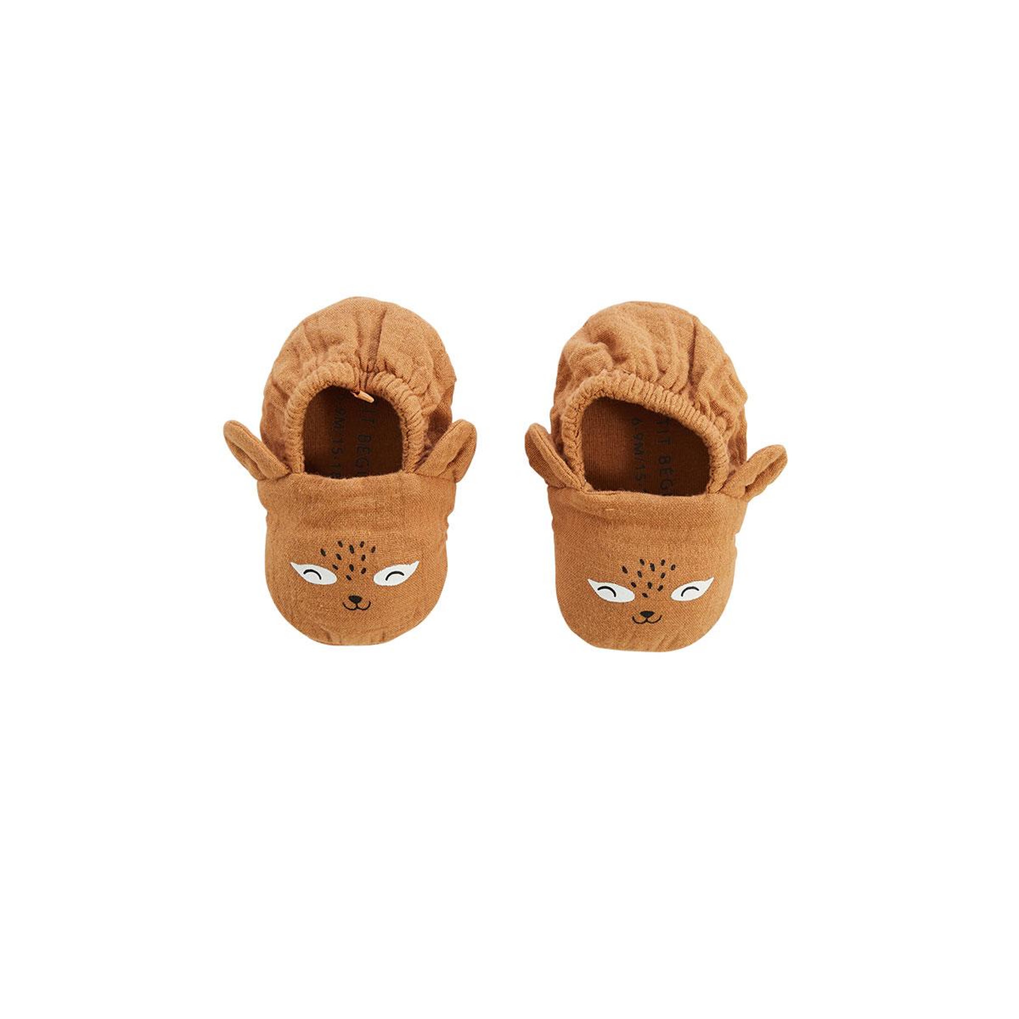 Voir la diapositive 2 : Petit Béguin Chaussons bébé en gaze de coton gabin