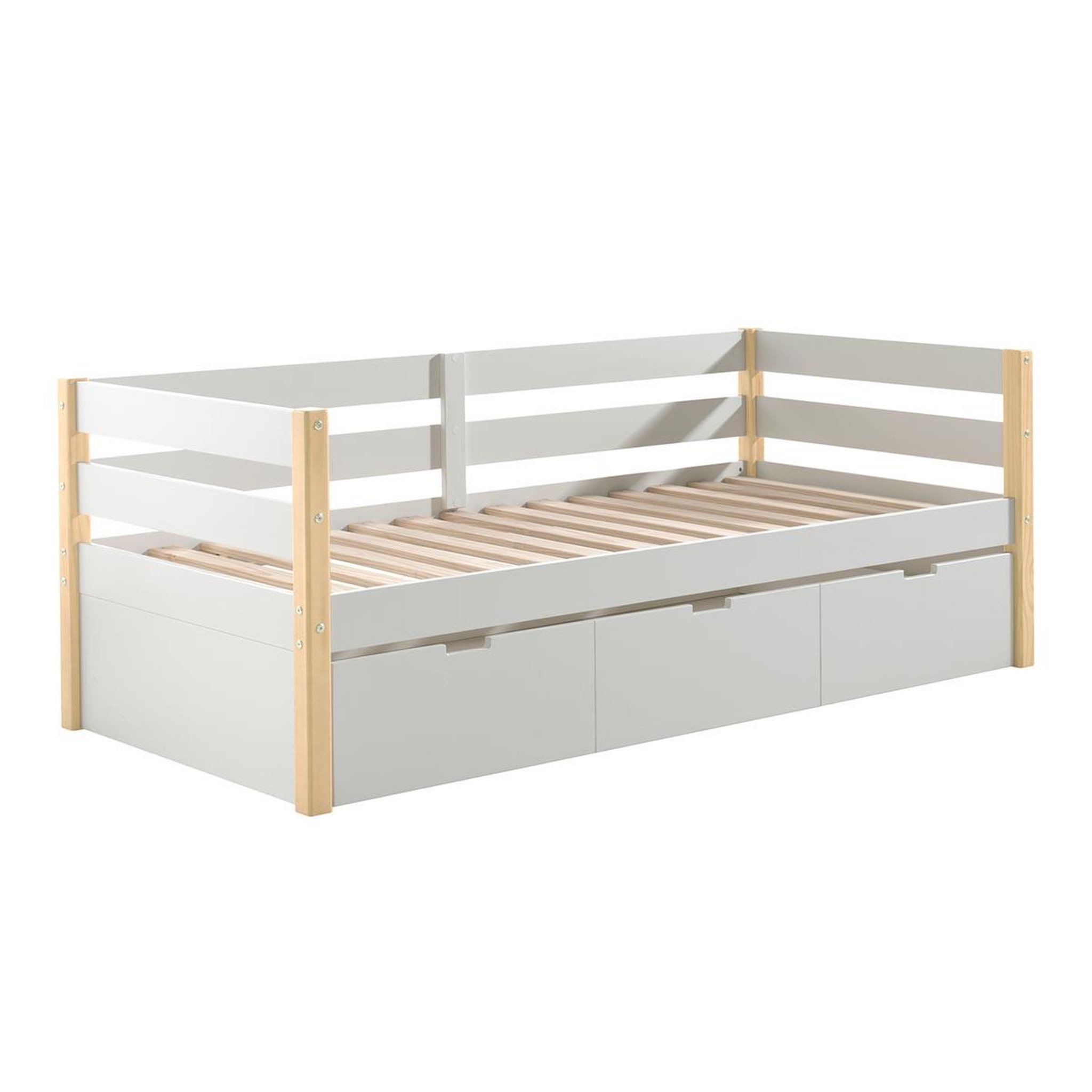 Paris Prix Pack - lit capitaine & tiroir-lit  margrit ii  90x200cm blanc & naturel