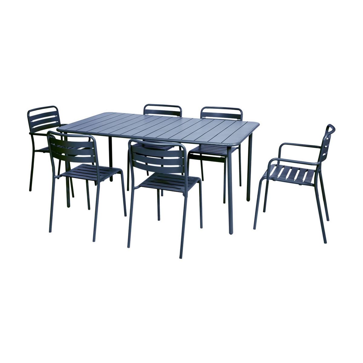 SWEEEK Table de jardin métal 6-8 places, Amelia 160x90xH72.5cm