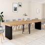 Voir la diapositive 2 : ID MARKET Table console extensible EDEN 14 personnes 300 cm bois et noir