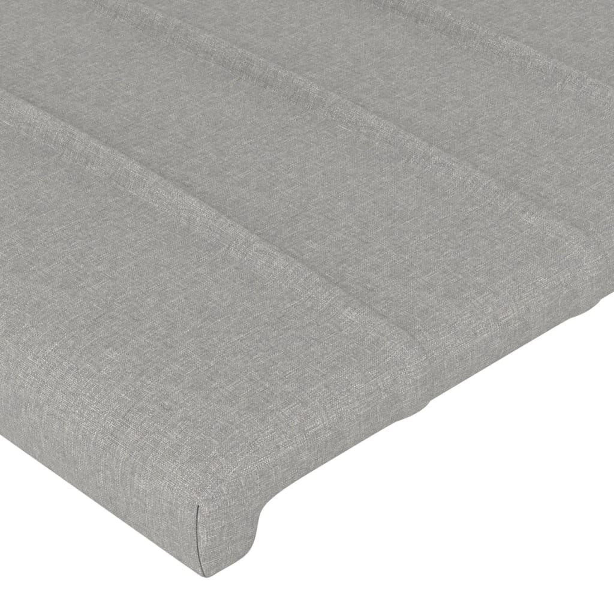 Voir la diapositive 4 : VIDAXL Tetes de lit 2 pcs Gris clair 100x5x78/88 cm Tissu