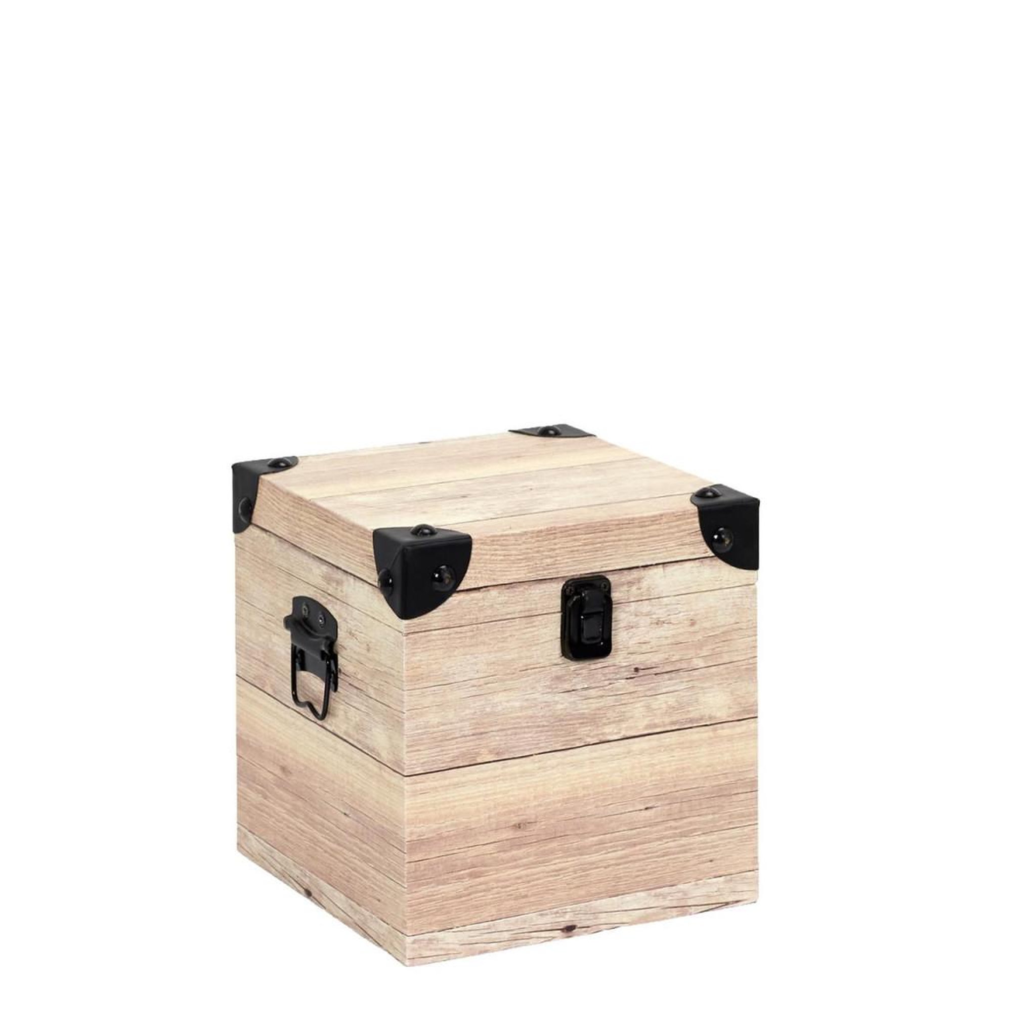 Voir la diapositive 5 : The Home Deco Factory Lot de 3 malles déco  impression bois  30cm beige