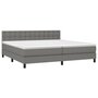 Voir la diapositive 3 : VIDAXL Sommier a lattes de lit avec matelas Gris fonce 200x200cm Tissu