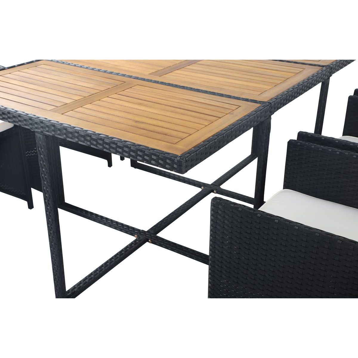 Salon de jardin 6 personnes en résine tressée KINGSTON