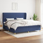Voir la diapositive 1 : VIDAXL Sommier a lattes de lit avec matelas Bleu 200x200 cm Tissu