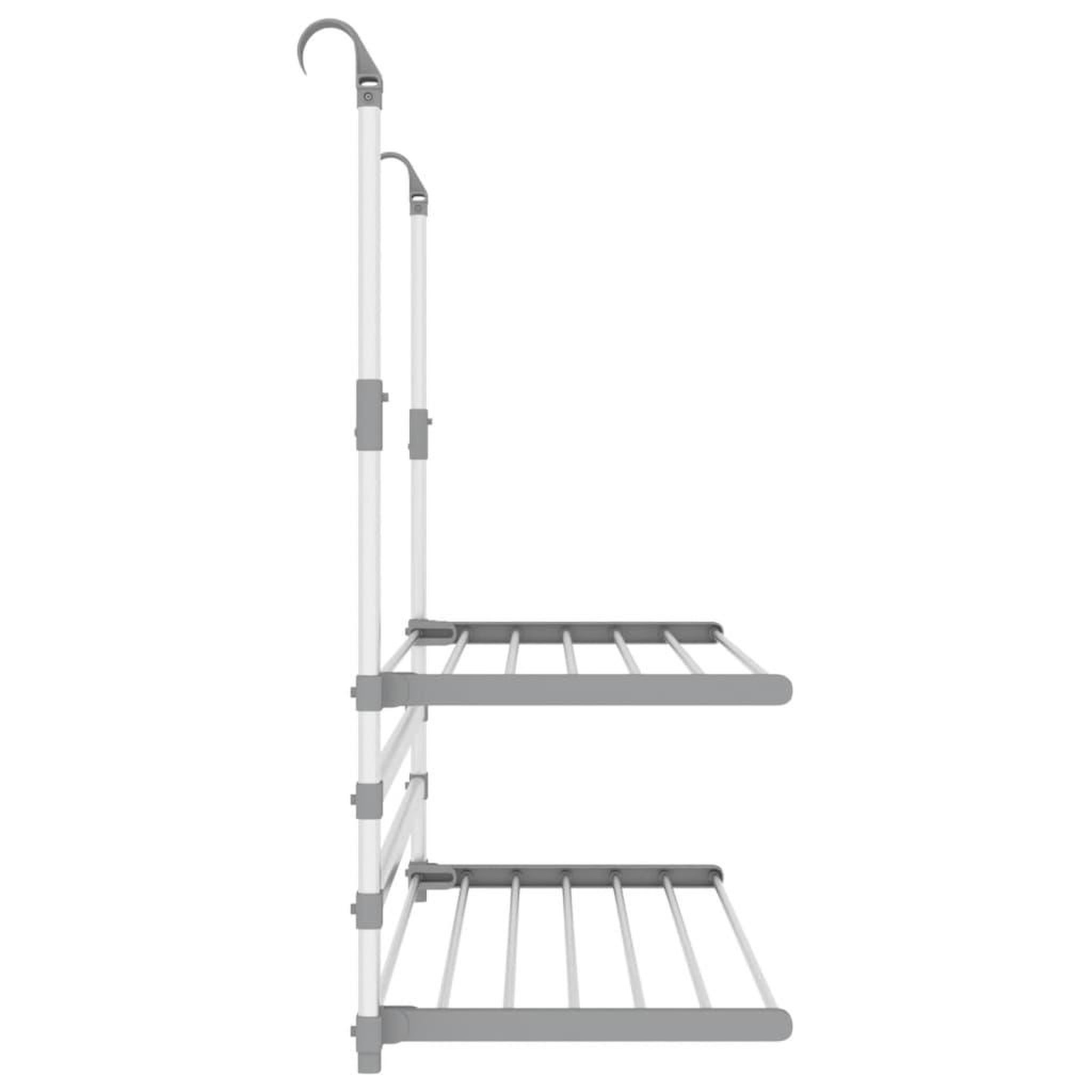 Voir la diapositive 4 : VIDAXL Sechoir a linge pour balcon 89x25x(60-95) cm aluminium