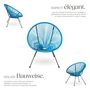 Voir la diapositive 3 : tectake Ensemble de 2 chaises de jardin avec table design rétro dans le style Acapulco bleu