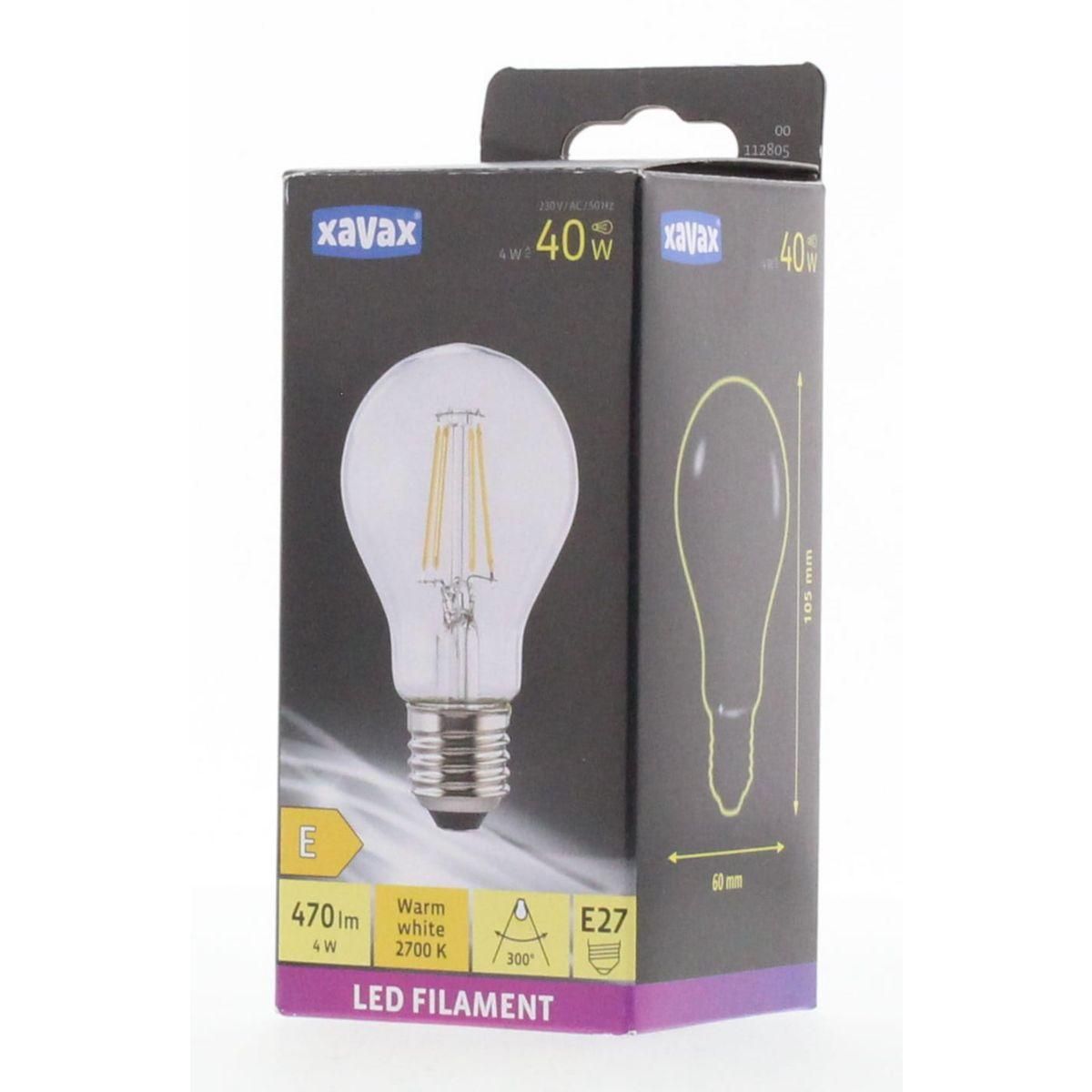 XAVAX Ampoule LED E27 4W CLAS