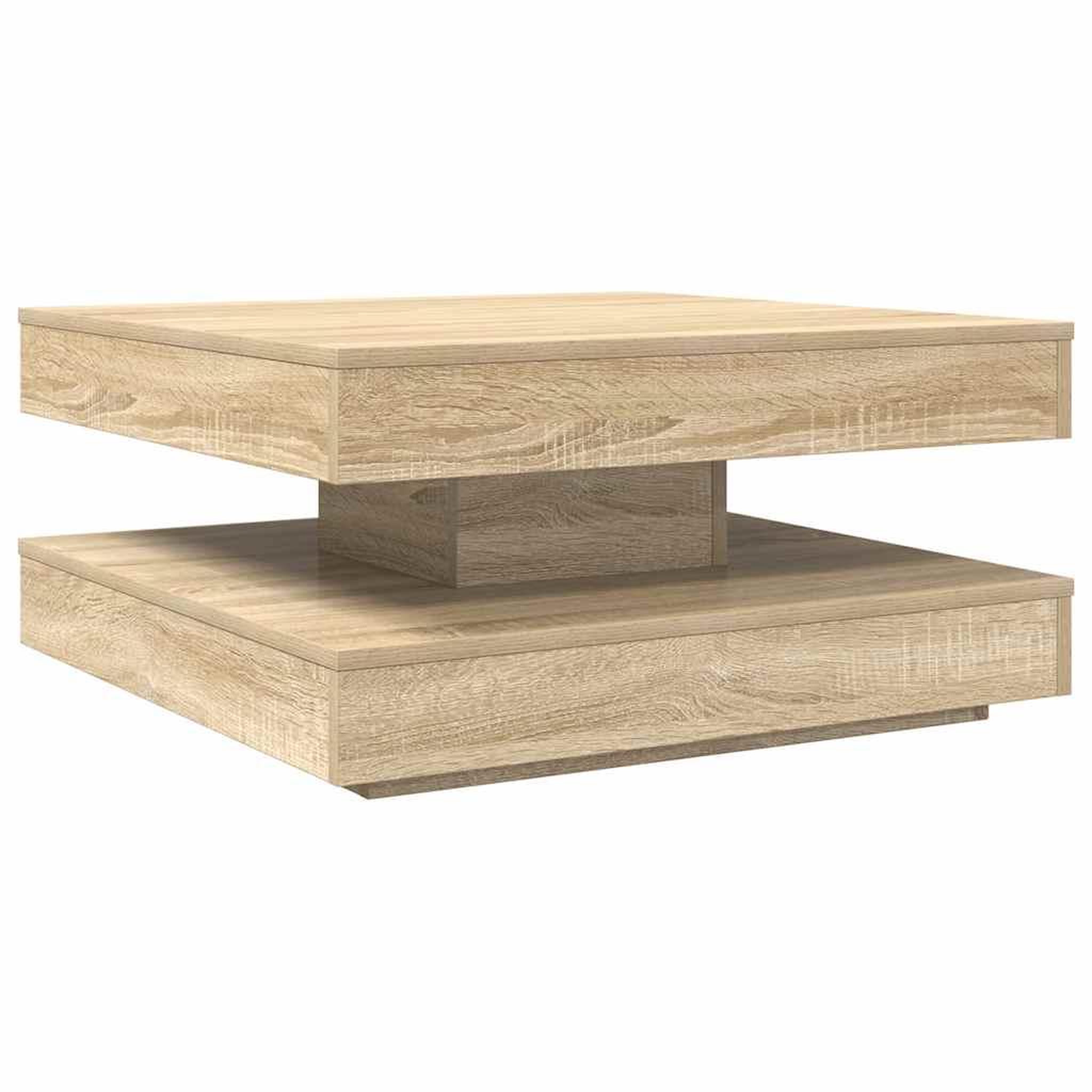Voir la diapositive 2 : VIDAXL Table basse rotative a 360 degres chene sonoma 70x70x34,5 cm