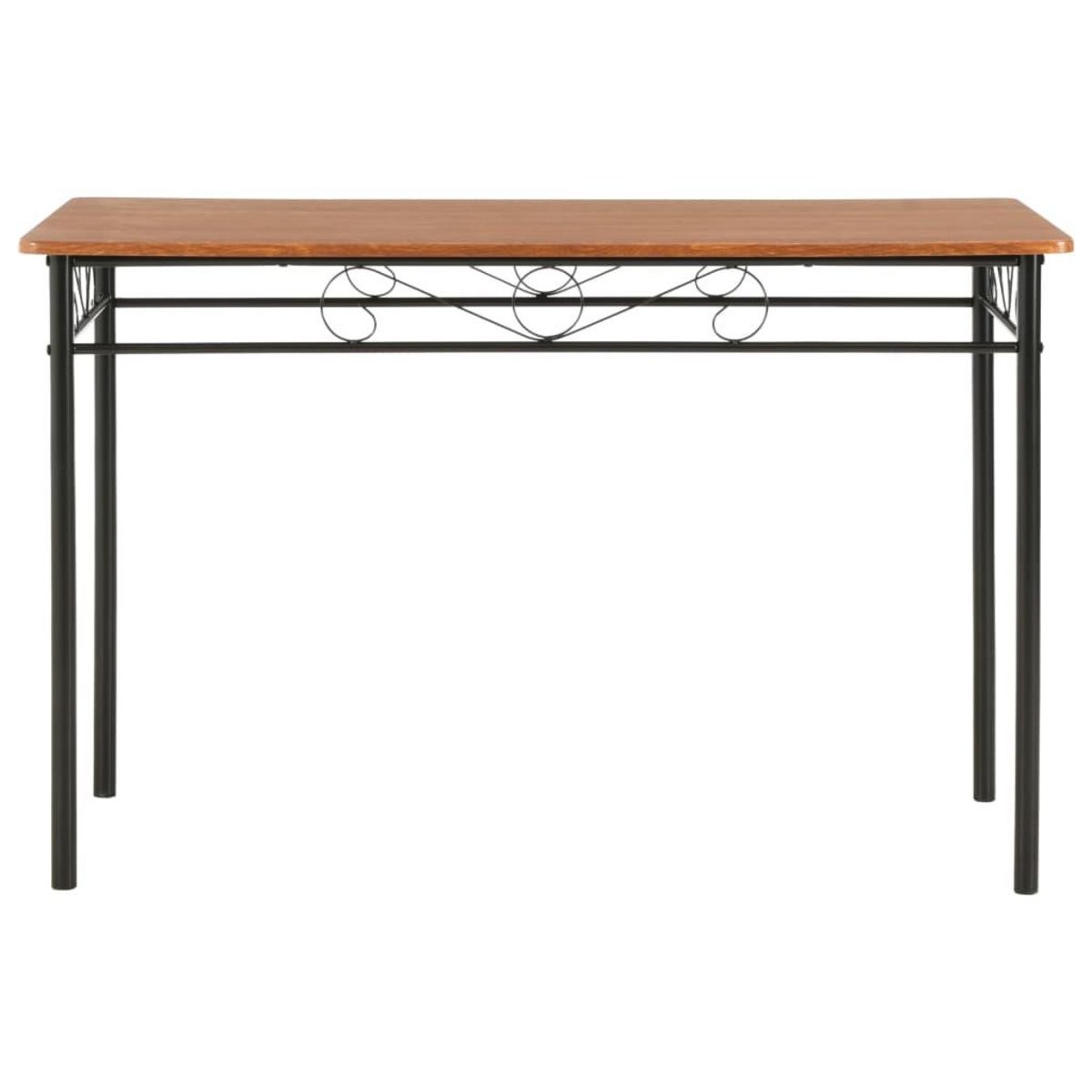 VIDAXL Ensemble de salle a manger 5 pcs MDF et acier Marron