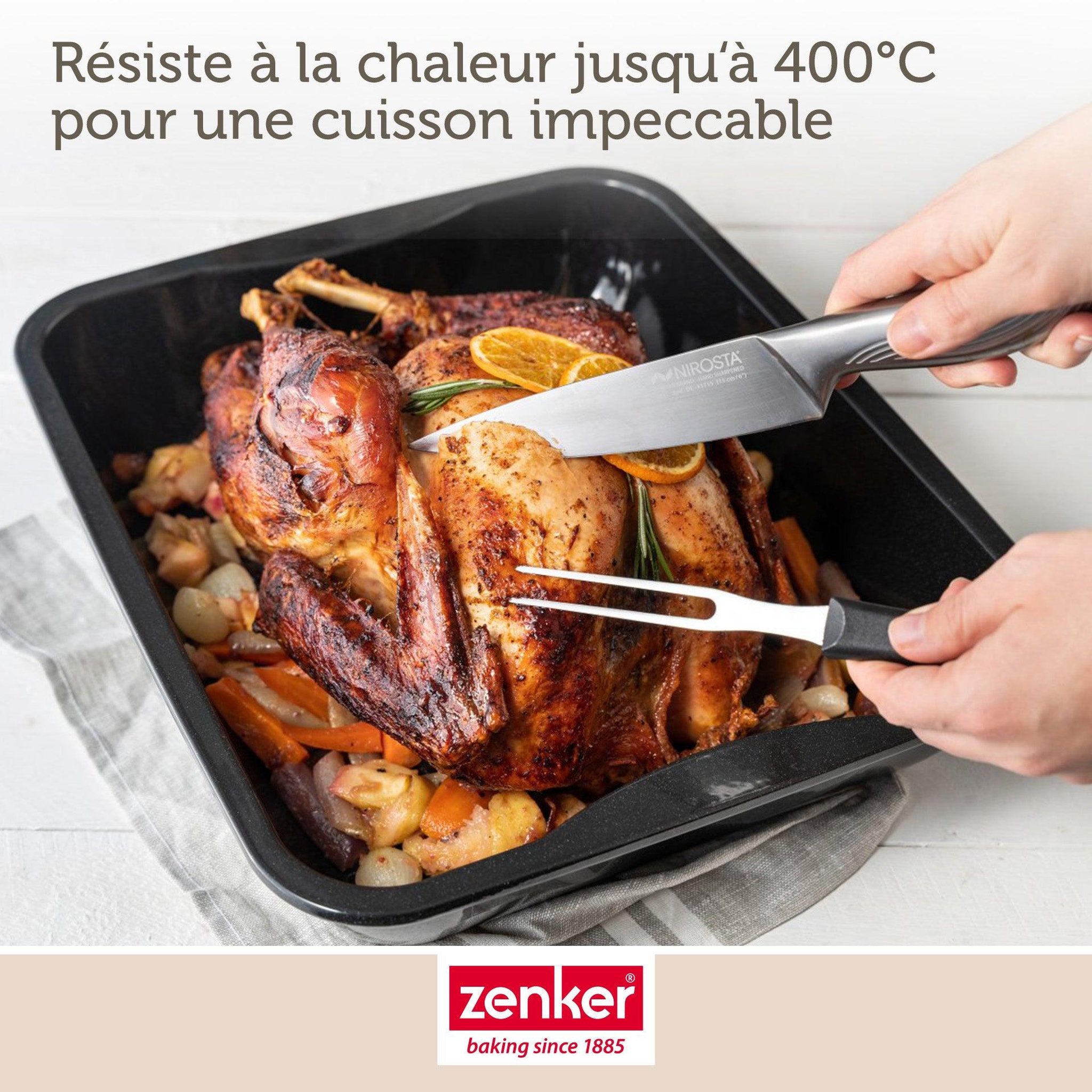 Voir la diapositive 6 : ZENKER Plat à four xxl rectangle en acier émaillé 40 x 34 cm zenker spécial cooking