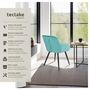 Voir la diapositive 2 : tectake Ensemble de 4 chaises cuir synthétique aspect velours turquoise/noir