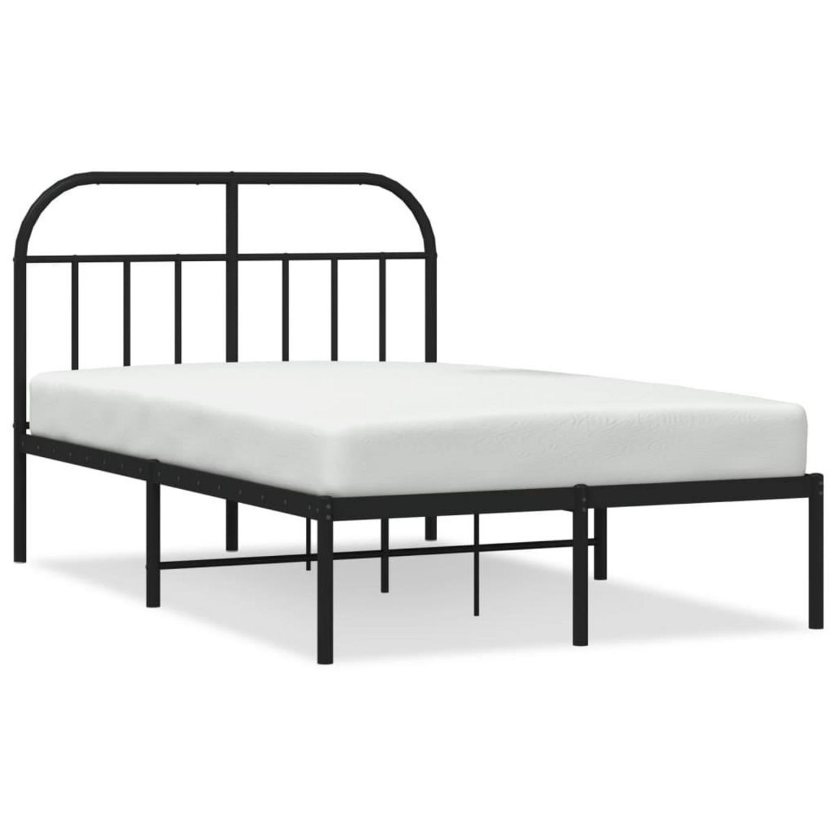 VIDAXL Cadre de lit metal sans matelas avec tete de lit noir 120x200cm