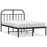 VIDAXL Cadre de lit metal sans matelas avec tete de lit noir 120x200cm
