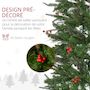 Voir la diapositive 6 : HOMCOM Sapin de Noël artificiel décoré Ø 78 x 210H cm 746 branches épines grand réalisme 45 baies rouges