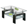 Voir la diapositive 3 : Paris Prix Table Basse Design en Verre  Leny  100cm Noir