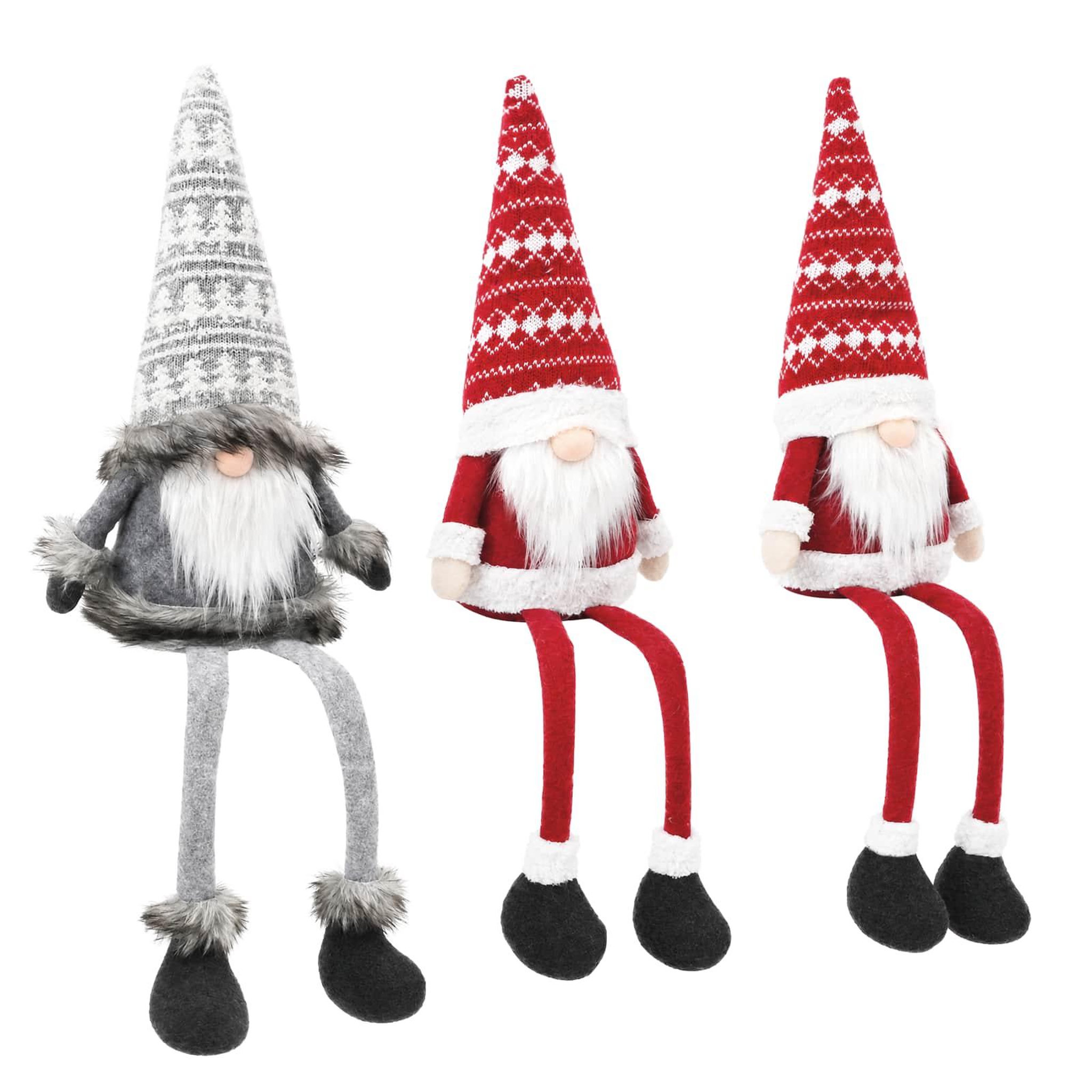 Voir la diapositive 5 : VIDAXL Lot de gnomes de Noël assis avec eclairage LED 3 pc