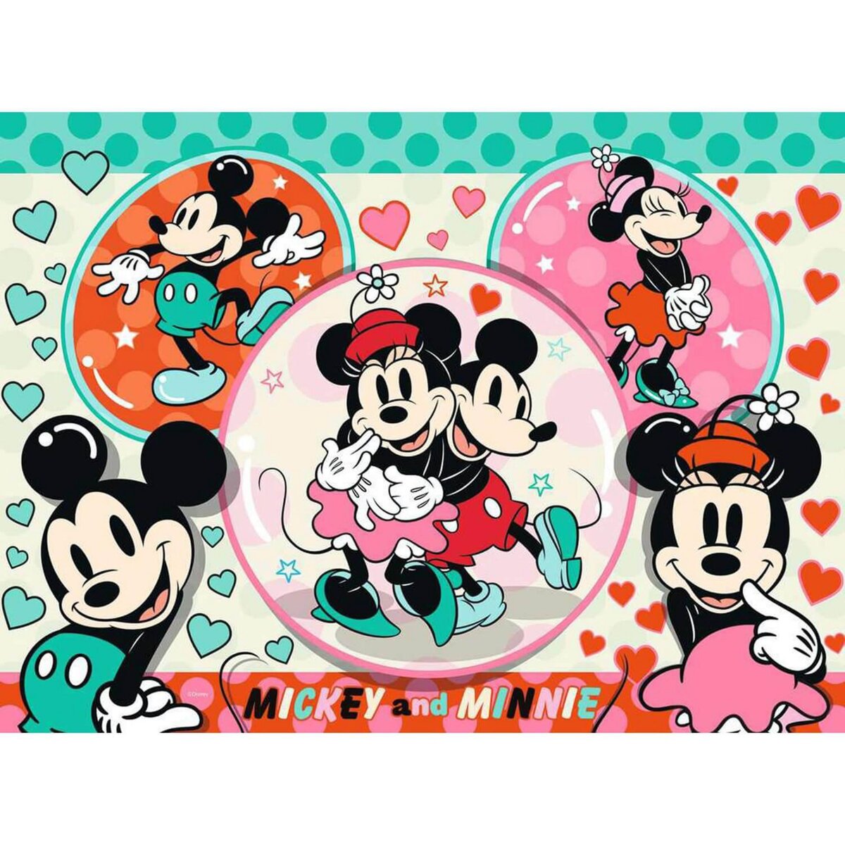 RAVENSBURGER Puzzle 150 pièces XXL : Disney Mickey Mouse : Mickey et Minnie  amoureux pas cher 