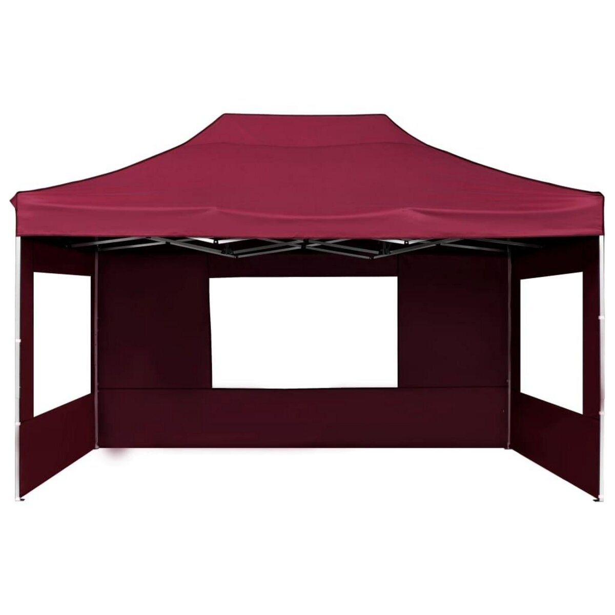 VIDAXL Tente de reception pliable et parois Aluminium 4,5x3 m Bordeaux