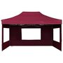 Voir la diapositive 4 : VIDAXL Tente de reception pliable et parois Aluminium 4,5x3 m Bordeaux