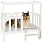 Voir la diapositive 4 : VIDAXL Lit pour chien Blanc 105,5x83,5x100 cm Bois de pin solide