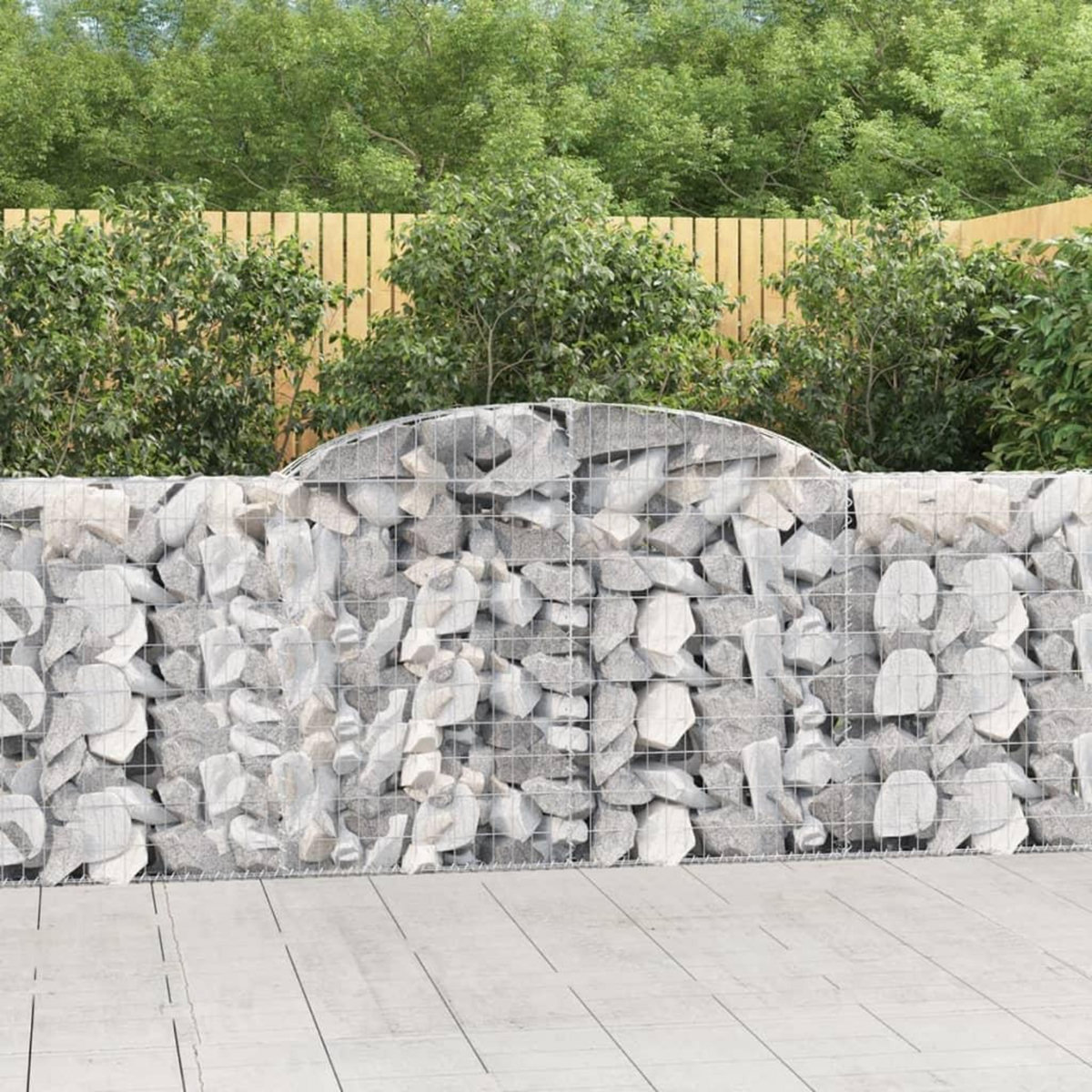 VIDAXL Panier de gabions arque 300x30x100/120 cm Fer galvanise