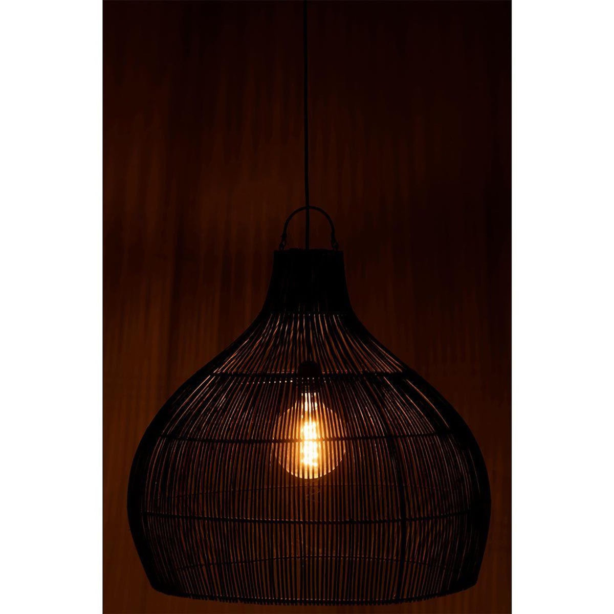 Paris Prix Abat-Jour Poire en Rotin  Lyna  83cm Noir