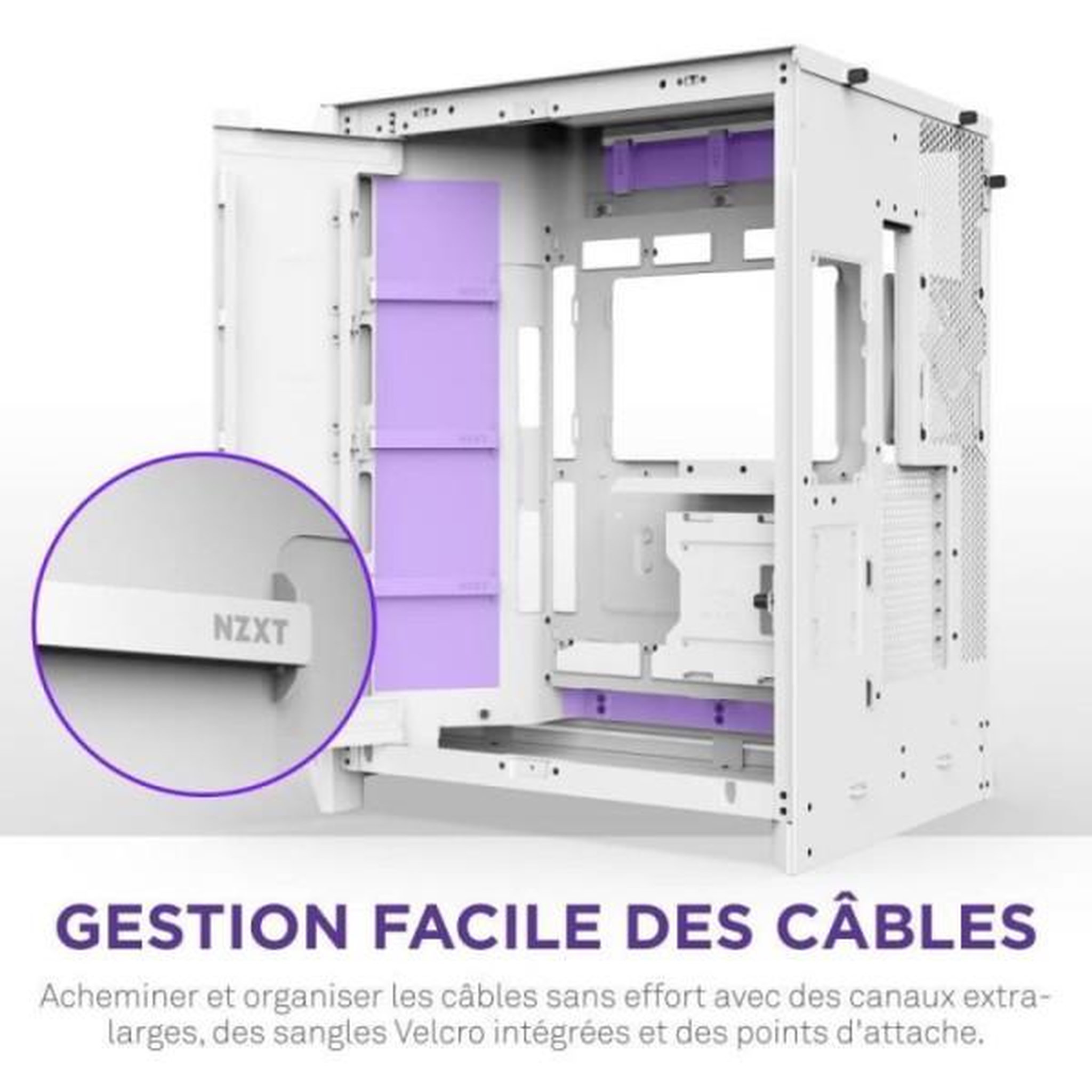 Voir la diapositive 6 : NZXT Boitier moyen-tour - NZXT - H9 Flow - Double chambre - Panneaux mesh - Verre trempé