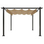 Voir la diapositive 5 : VIDAXL Tonnelle de jardin avec toit retractable 3x3 m Taupe