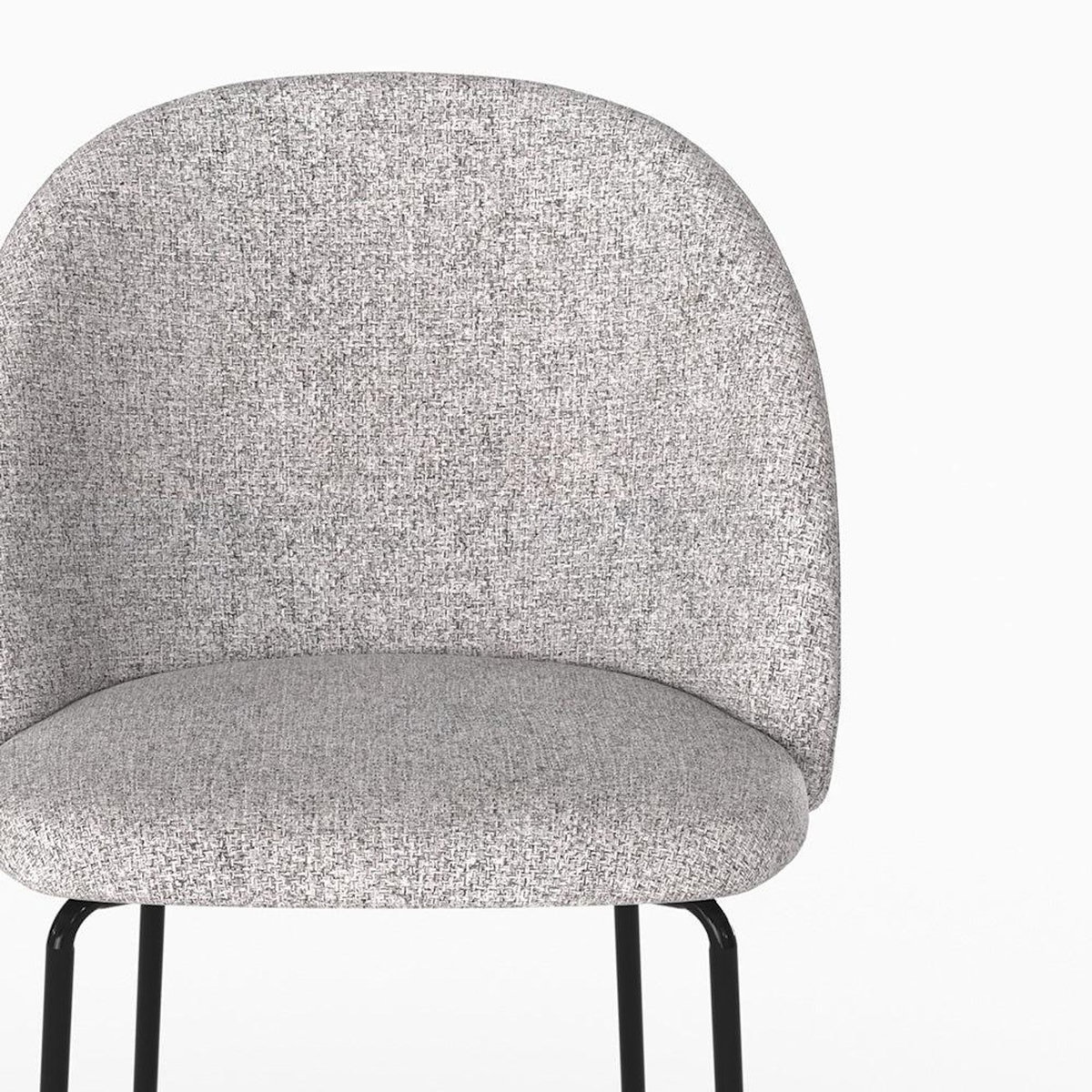 Rendez vous déco Lot de 2 chaises en tissu chiné gris foncé - Karl